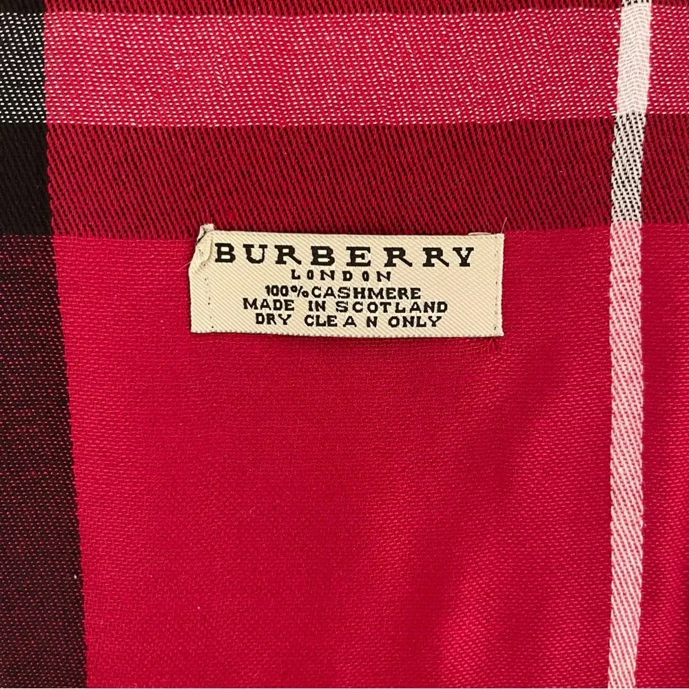 Red Plaid Nova Check Men's Burb*rry Style Red Scarf